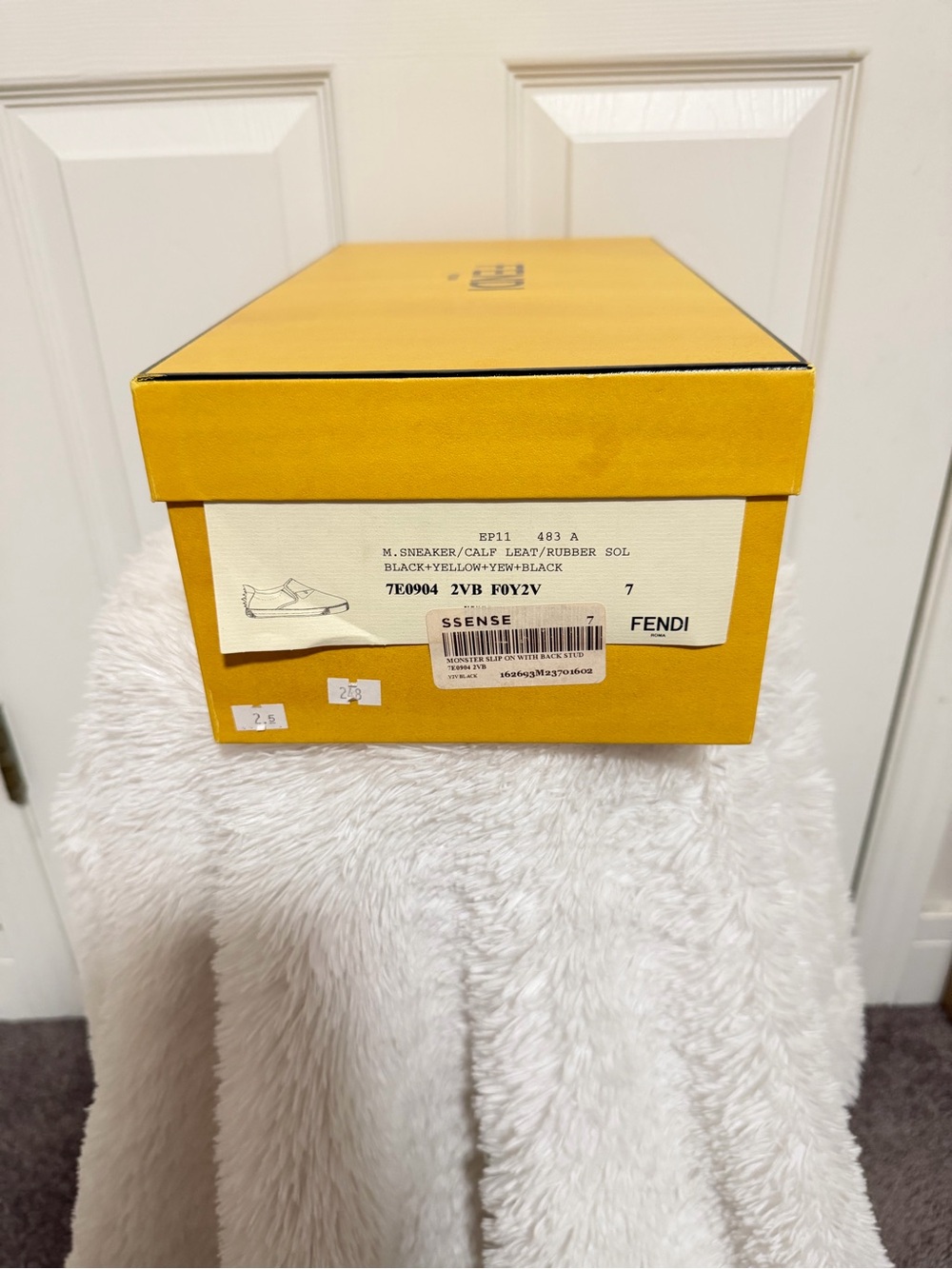 Fendi Kids Yellow and Black Sneaker Box